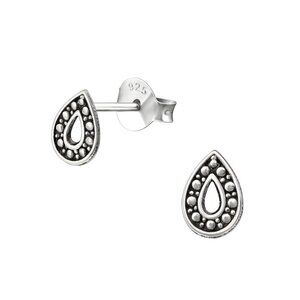 Sterling Silver Teardrop Stud Earrings – Hypoallergenic​